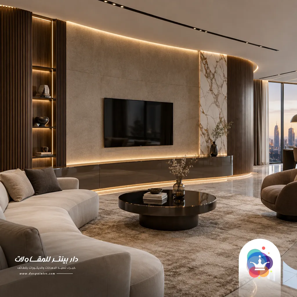 تصميم جدار تلفزيون كيرف الطائف